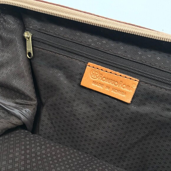 Vintage ROBERTO ROMA Italy Purse Brown Reptile Leather 2 Handle HandBag Satchel - Picture 9 of 9